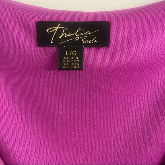 NWT Thalia Sodi Magenta Hi-Low Ruffle Dress | Sleeveless Flowing Party Dress - Picture 3 of 4